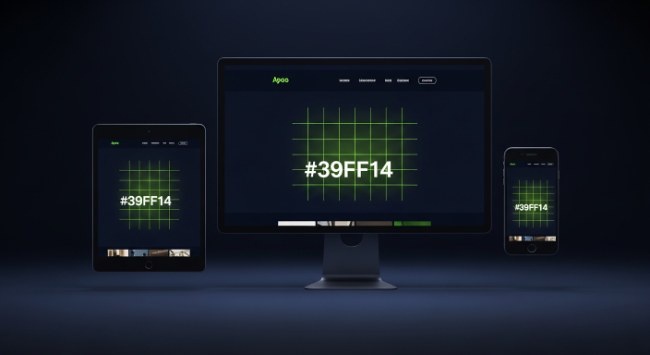 Responsive design in Webflow showing breakpoints grid and flexbox layout across desktop tablet and mobile screens