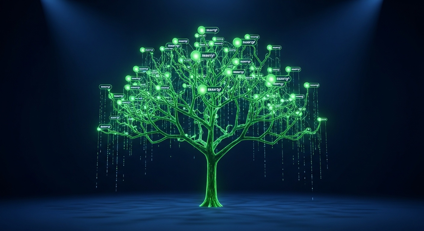 AEO keyword research question tree showing how users ask questions to AI search engines like ChatGPT and Perplexity