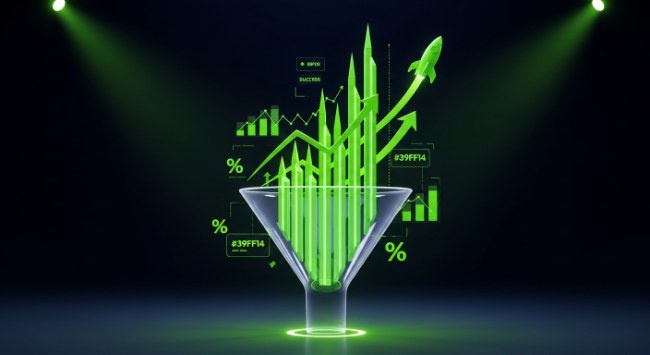 Google Ads dashboard showing rising conversion rate metrics with improvement indicators
