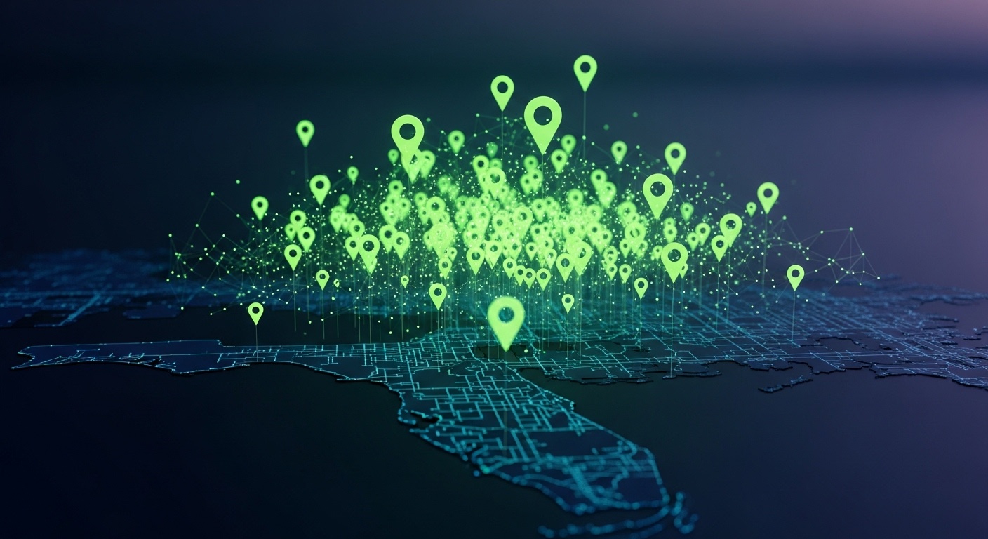 Local SEO and web design analytics dashboard showing South Florida business search rankings