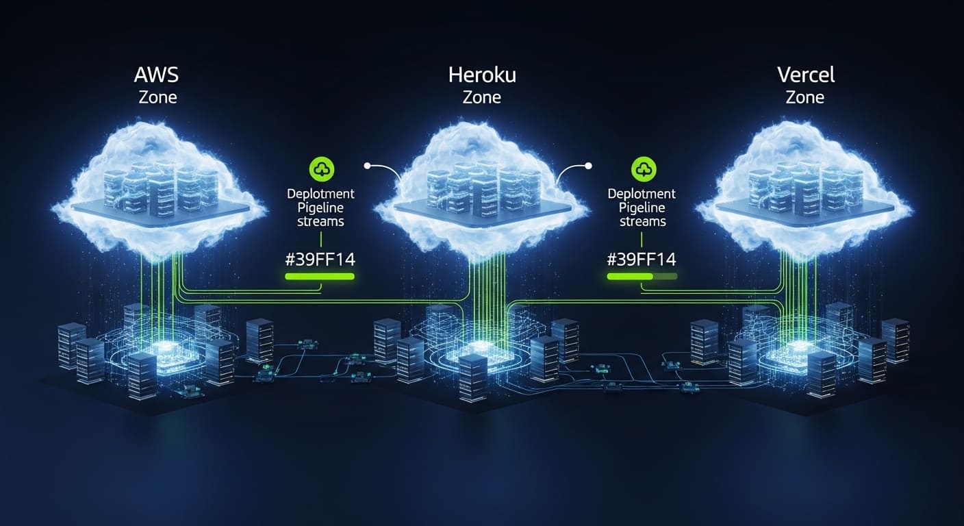 AWS versus Heroku versus Vercel deployment platform comparison showing cost architecture and performance differences for web applications